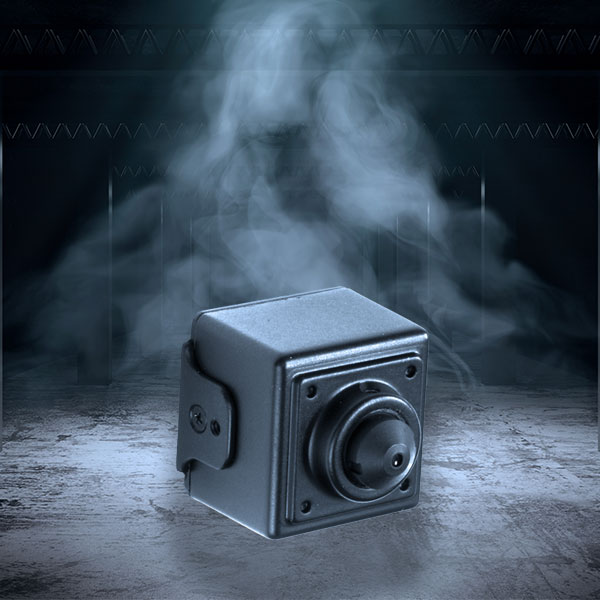 miniature camera in a dark room